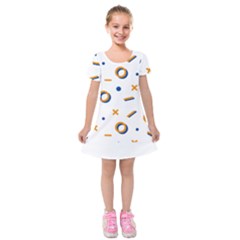 Abstract Dots And Line Pattern T- Shirt Abstract Dots And Line Pattern T- Shirt Kids  Short Sleeve Velvet Dress by maxcute