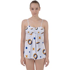 Abstract Dots And Line Pattern T- Shirt Abstract Dots And Line Pattern T- Shirt Babydoll Tankini Set by maxcute