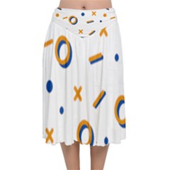 Abstract Dots And Line Pattern T- Shirt Abstract Dots And Line Pattern T- Shirt Velvet Flared Midi Skirt by maxcute