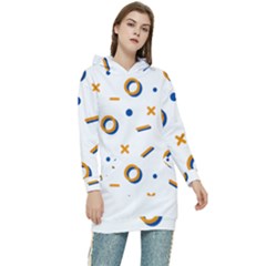 Abstract Dots And Line Pattern T- Shirt Abstract Dots And Line Pattern T- Shirt Women s Long Oversized Pullover Hoodie by maxcute