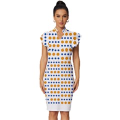 Abstract Dots Pattern T- Shirt Abstract Dots Pattern T- Shirt Vintage Frill Sleeve V-neck Bodycon Dress by maxcute