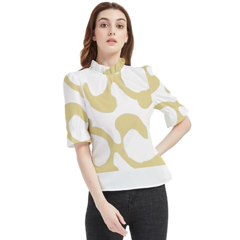 Abstract Pattern Baby Blue Swirl T- Shirt Abstract Pattern Baby Blue Swirl T- Shirt Frill Neck Blouse by maxcute