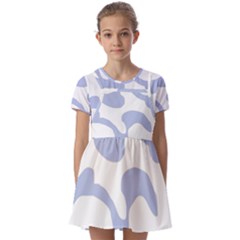 Abstract Pattern Beige Swirl T- Shirt Abstract Pattern Beige Swirl 2 Kids  Short Sleeve Pinafore Style Dress