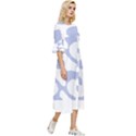 Abstract Pattern Beige Swirl T- Shirt Abstract Pattern Beige Swirl 2 Double Cuff Midi Dress View3