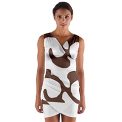 Abstract Pattern Beige Swirl T- Shirt Abstract Pattern Beige Swirl T- Shirt Wrap Front Bodycon Dress by maxcute