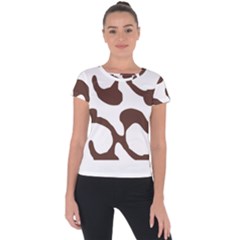 Abstract Pattern Beige Swirl T- Shirt Abstract Pattern Beige Swirl T- Shirt Short Sleeve Sports Top  by maxcute