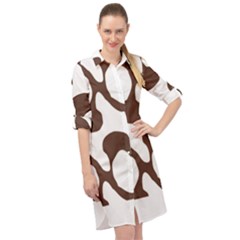 Abstract Pattern Beige Swirl T- Shirt Abstract Pattern Beige Swirl T- Shirt Long Sleeve Mini Shirt Dress by maxcute