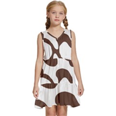 Abstract Pattern Beige Swirl T- Shirt Abstract Pattern Beige Swirl T- Shirt Kids  Sleeveless Tiered Mini Dress by maxcute