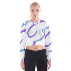 Abstract Pattern Blue And Gray T- Shirt Abstract Pattern Blue And Gray T- Shirt Cropped Sweatshirt