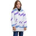 Abstract Pattern Blue And Gray T- Shirt Abstract Pattern Blue And Gray T- Shirt Kid s Hooded Longline Puffer Jacket View1