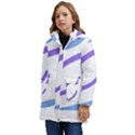 Abstract Pattern Blue And Gray T- Shirt Abstract Pattern Blue And Gray T- Shirt Kid s Hooded Longline Puffer Jacket View3