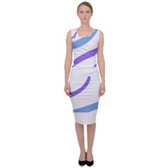 Abstract Pattern Blue And Gray T- Shirt Abstract Pattern Blue And Gray T- Shirt Sleeveless Pencil Dress