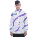 Abstract Pattern Blue And Gray T- Shirt Abstract Pattern Blue And Gray T- Shirt Men s Front Pocket Pullover Windbreaker View1