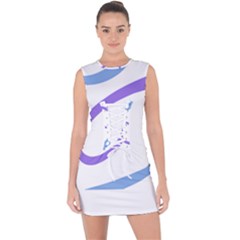 Abstract Pattern Blue And Gray T- Shirt Abstract Pattern Blue And Gray T- Shirt Lace Up Front Bodycon Dress by maxcute