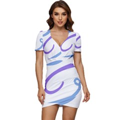 Abstract Pattern Blue And Gray T- Shirt Abstract Pattern Blue And Gray T- Shirt Low Cut Cap Sleeve Mini Dress by maxcute