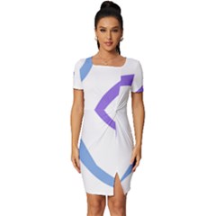 Abstract Pattern Blue And Gray T- Shirt Abstract Pattern Blue And Gray T- Shirt Fitted Knot Split End Bodycon Dress by maxcute