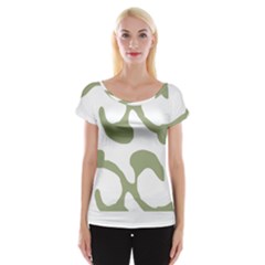 Abstract Pattern Green Swirl T- Shirt Abstract Pattern Green Swirl T- Shirt Cap Sleeve Top by maxcute