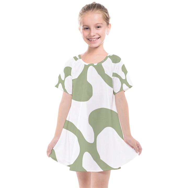 Abstract Pattern Green Swirl T- Shirt Abstract Pattern Green Swirl T- Shirt Kids  Smock Dress