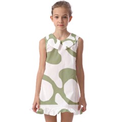 Abstract Pattern Green Swirl T- Shirt Abstract Pattern Green Swirl T- Shirt Kids  Pilgrim Collar Ruffle Hem Dress by maxcute