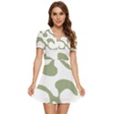 Abstract Pattern Green Swirl T- Shirt Abstract Pattern Green Swirl T- Shirt V-Neck High Waist Chiffon Mini Dress View1