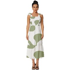 Abstract Pattern Green Swirl T- Shirt Abstract Pattern Green Swirl T- Shirt Tie-strap Tiered Midi Chiffon Dress