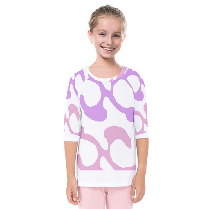 Abstract Pattern Mixed Colored Swirl T- Shirt Abstract Pattern Mixed Colored Swirl T- Shirt Kids  Quarter Sleeve Raglan Tee