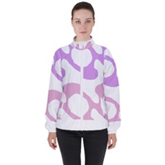 Abstract Pattern Mixed Colored Swirl T- Shirt Abstract Pattern Mixed Colored Swirl T- Shirt Women s High Neck Windbreaker