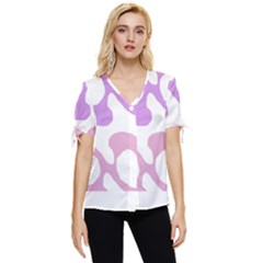 Abstract Pattern Mixed Colored Swirl T- Shirt Abstract Pattern Mixed Colored Swirl T- Shirt Bow Sleeve Button Up Top by maxcute