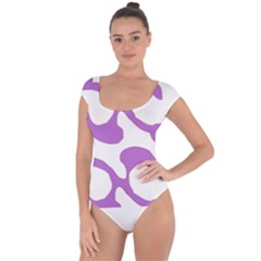 Abstract Pattern Purple Swirl T- Shirt Abstract Pattern Purple Swirl T- Shirt Short Sleeve Leotard  by maxcute