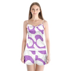 Abstract Pattern Purple Swirl T- Shirt Abstract Pattern Purple Swirl T- Shirt Satin Pajamas Set by maxcute