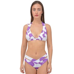 Abstract Pattern Purple Swirl T- Shirt Abstract Pattern Purple Swirl T- Shirt Double Strap Halter Bikini Set by maxcute