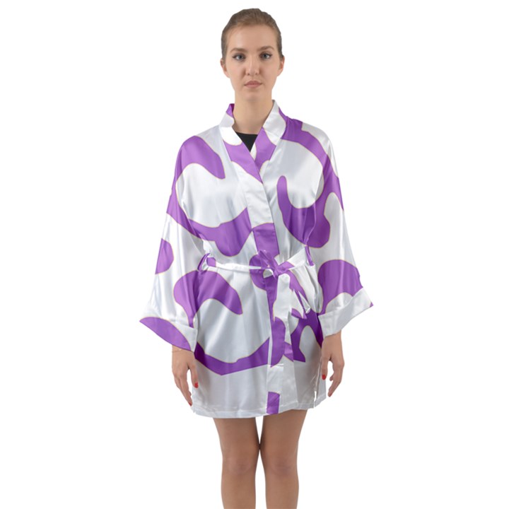 Abstract Pattern Purple Swirl T- Shirt Abstract Pattern Purple Swirl T- Shirt Long Sleeve Satin Kimono