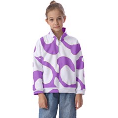 Abstract Pattern Purple Swirl T- Shirt Abstract Pattern Purple Swirl T- Shirt Kids  Half Zip Hoodie by maxcute