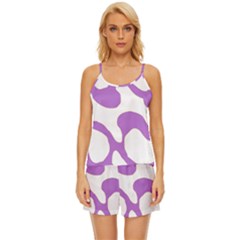 Abstract Pattern Purple Swirl T- Shirt Abstract Pattern Purple Swirl T- Shirt Satin Pajama Short Set by maxcute