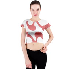 Abstract Pattern Red Swirl T- Shirt Abstract Pattern Red Swirl T- Shirt Crew Neck Crop Top by maxcute