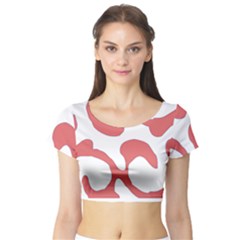 Abstract Pattern Red Swirl T- Shirt Abstract Pattern Red Swirl T- Shirt Short Sleeve Crop Top by maxcute