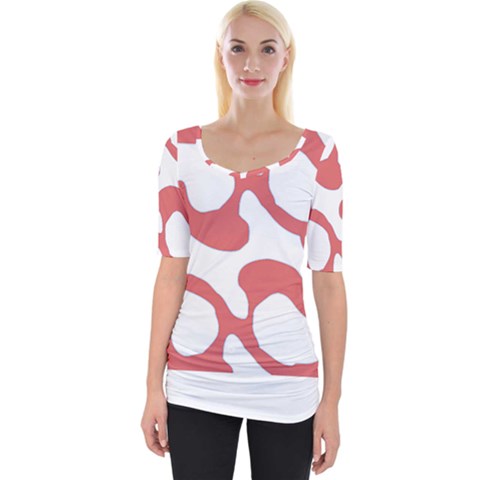 Abstract Pattern Red Swirl T- Shirt Abstract Pattern Red Swirl T- Shirt Wide Neckline Tee by maxcute