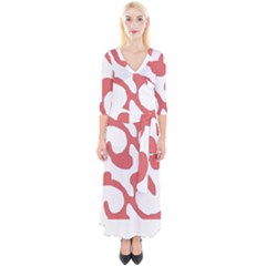 Abstract Pattern Red Swirl T- Shirt Abstract Pattern Red Swirl T- Shirt Quarter Sleeve Wrap Maxi Dress by maxcute