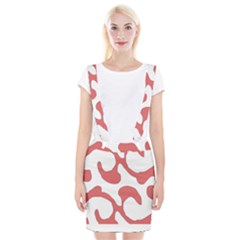 Abstract Pattern Red Swirl T- Shirt Abstract Pattern Red Swirl T- Shirt Braces Suspender Skirt by maxcute