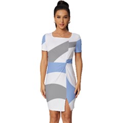 Abstract Pattern T- Shirt Abstract Pattern 4 Fitted Knot Split End Bodycon Dress