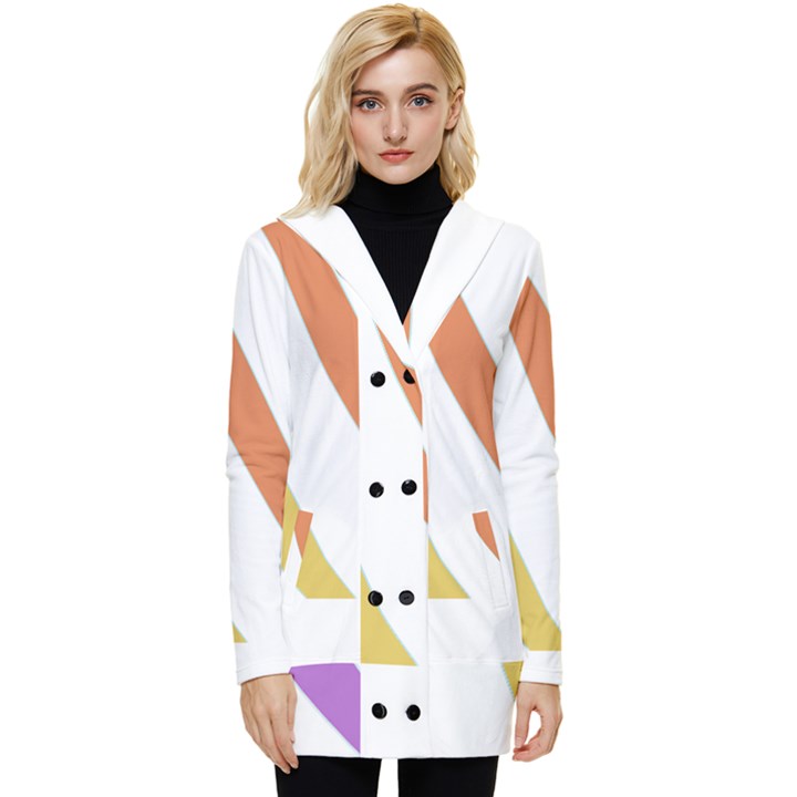 Abstract Pattern T- Shirt Abstract Pattern 6 Button Up Hooded Coat 