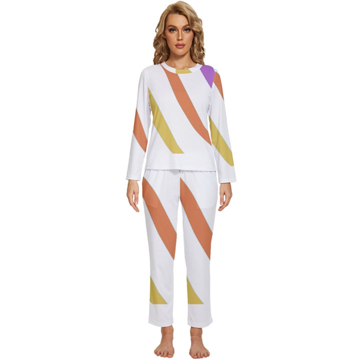 Abstract Pattern T- Shirt Abstract Pattern 6 Womens  Long Sleeve Lightweight Pajamas Set