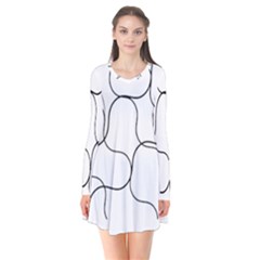 Abstract Pattern T- Shirt Abstract Pattern2 Long Sleeve V-neck Flare Dress by maxcute