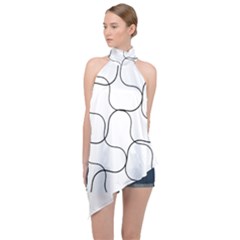 Abstract Pattern T- Shirt Abstract Pattern2 Halter Asymmetric Satin Top by maxcute