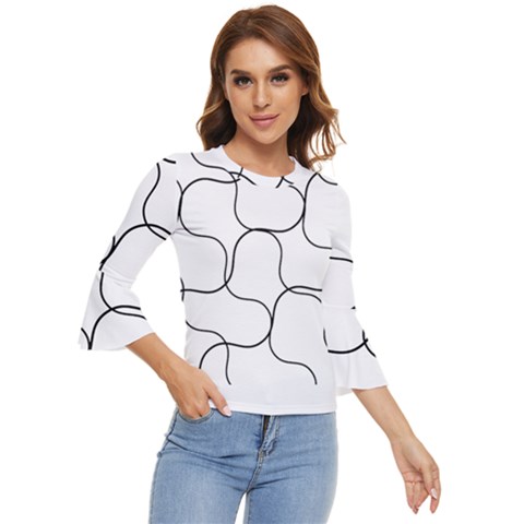 Abstract Pattern T- Shirt Abstract Pattern2 Bell Sleeve Top by maxcute