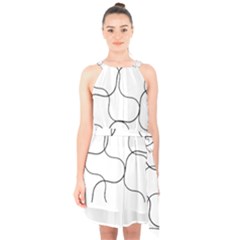 Abstract Pattern T- Shirt Abstract Pattern2 Halter Collar Waist Tie Chiffon Dress by maxcute