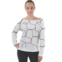 Abstract Pattern T- Shirt Abstract Pattern2 Off Shoulder Long Sleeve Velour Top View1