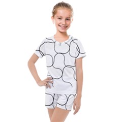 Abstract Pattern T- Shirt Abstract Pattern2 Kids  Mesh Tee And Shorts Set