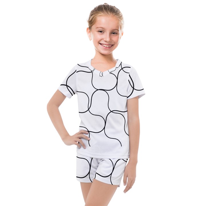 Abstract Pattern T- Shirt Abstract Pattern2 Kids  Mesh Tee and Shorts Set