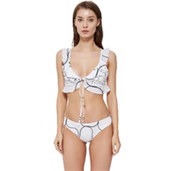 Abstract Pattern T- Shirt Abstract Pattern2 Low Cut Ruffle Edge Bikini Set by maxcute